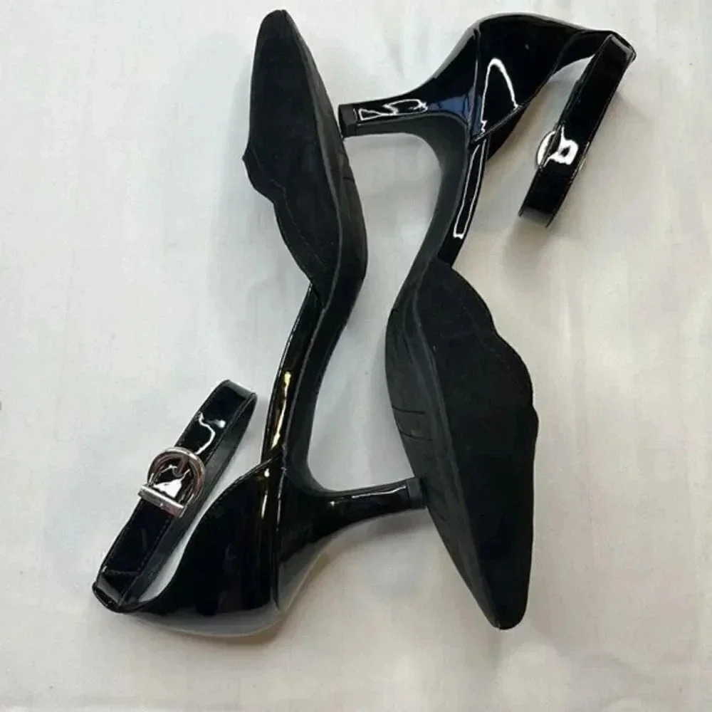Anne Klein iflex size 9 black heels with ankle straps - Picture 2 of 5